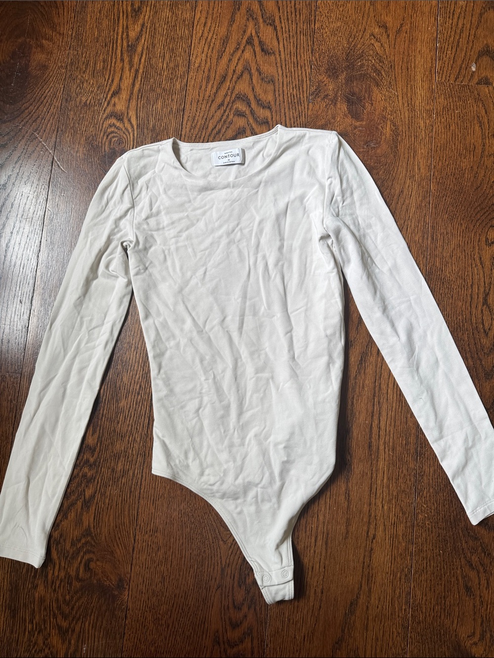 Babaton Long-Sleeve Cream Bodysuit